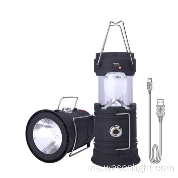 Survival luaran yang boleh dicas semula dengan Solar Camping Light USB